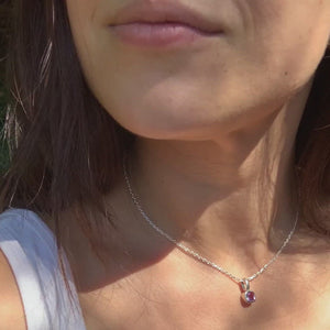 
            
                Load and play video in Gallery viewer, Cushion Cut Amethyst Silver Pendant Necklace
            
        