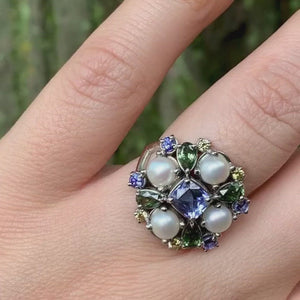 
            
                Load and play video in Gallery viewer, Statement Sapphire Tanzanite and Pearl Ring
            
        