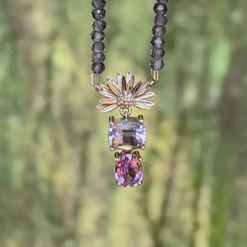Aster Flower Sapphire Necklace