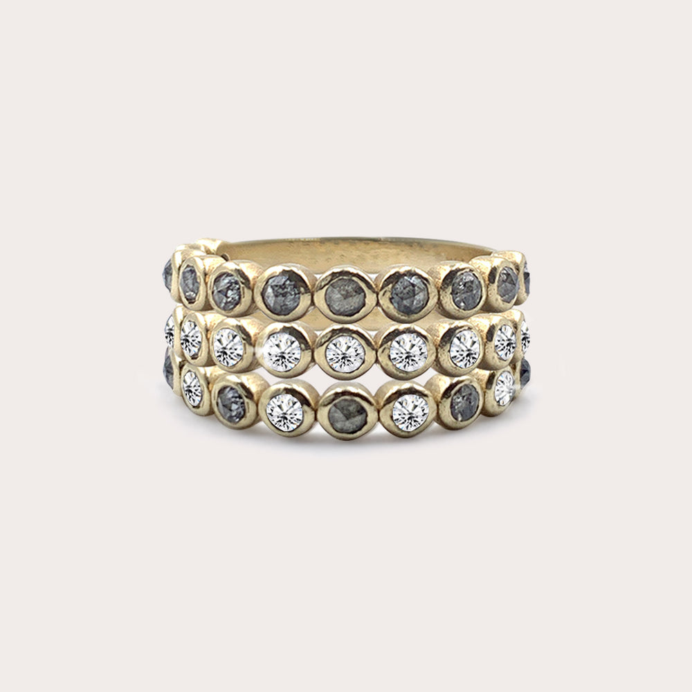 
            
                Load image into Gallery viewer, Diamond Colour Mix - Half Eternity Ring
            
        
