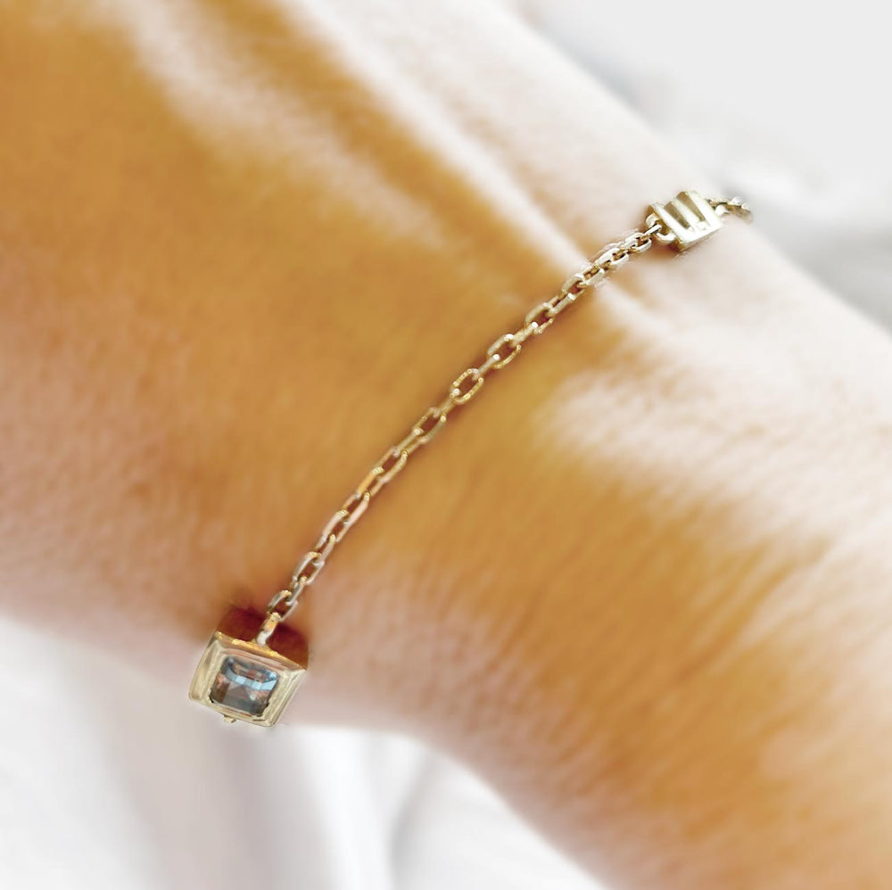 
            
                Load image into Gallery viewer, Initial and birthstone bracelet
            
        