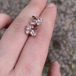 gold cluster earrings diamonds morganites