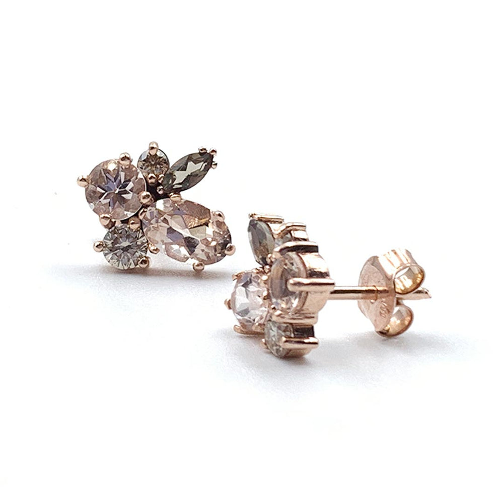 Cluster gold earrings - DANIMOSE