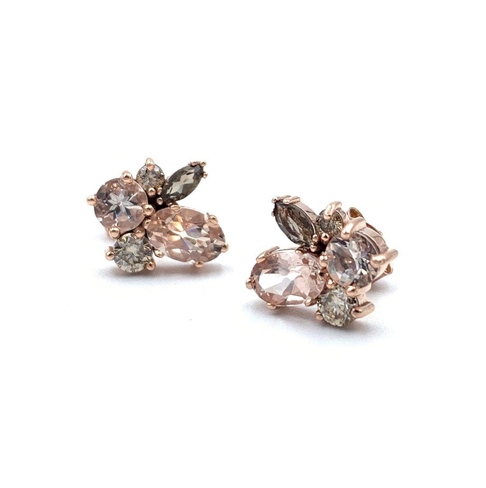 Cluster gold earrings - DANIMOSE