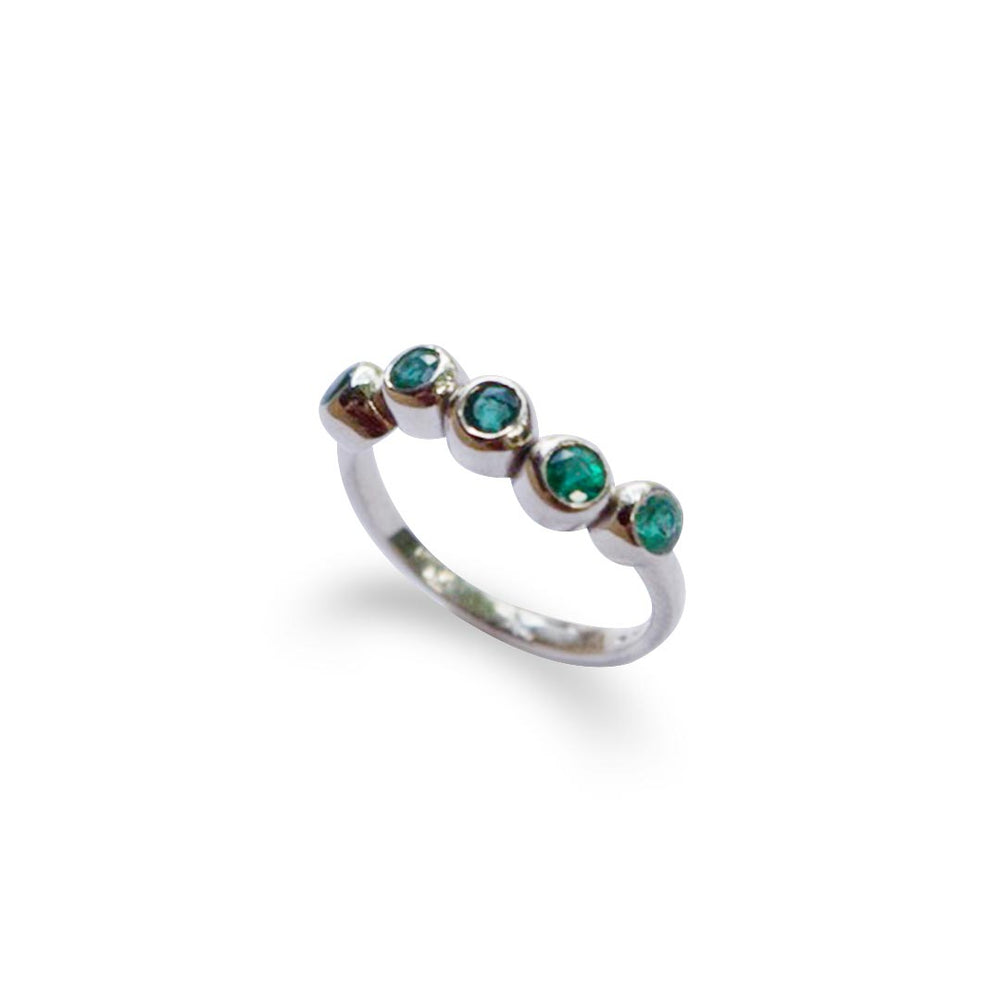 Bezel Emerald Stones Ring