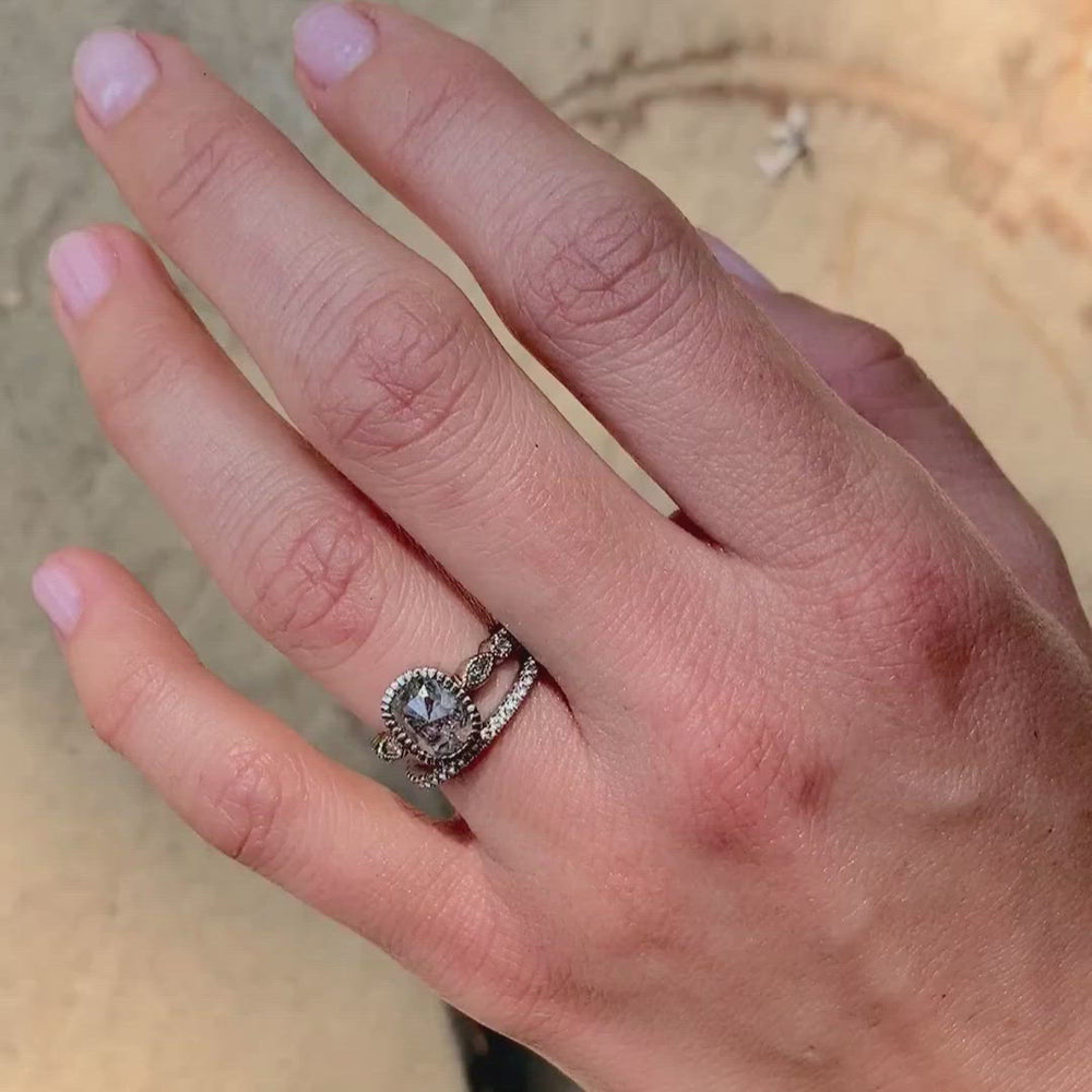 
            
                Load and play video in Gallery viewer, Salt and Pepper diamond engagement ring
            
        