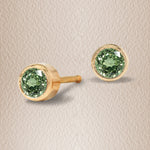 Green sapphire studs