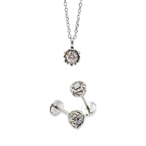 Protea earrings and pendant