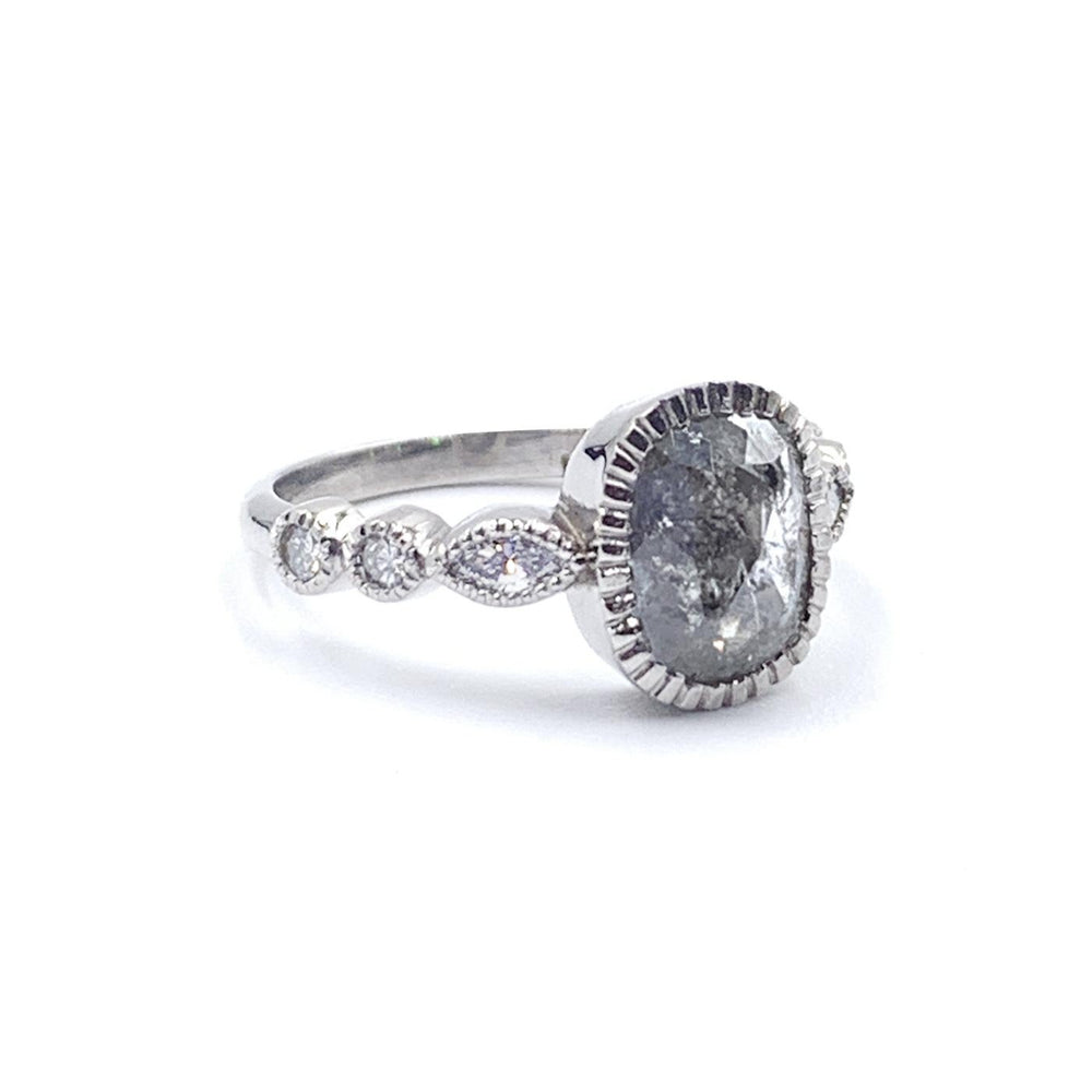Salt and Pepper diamond engagement ring - DANIMOSE