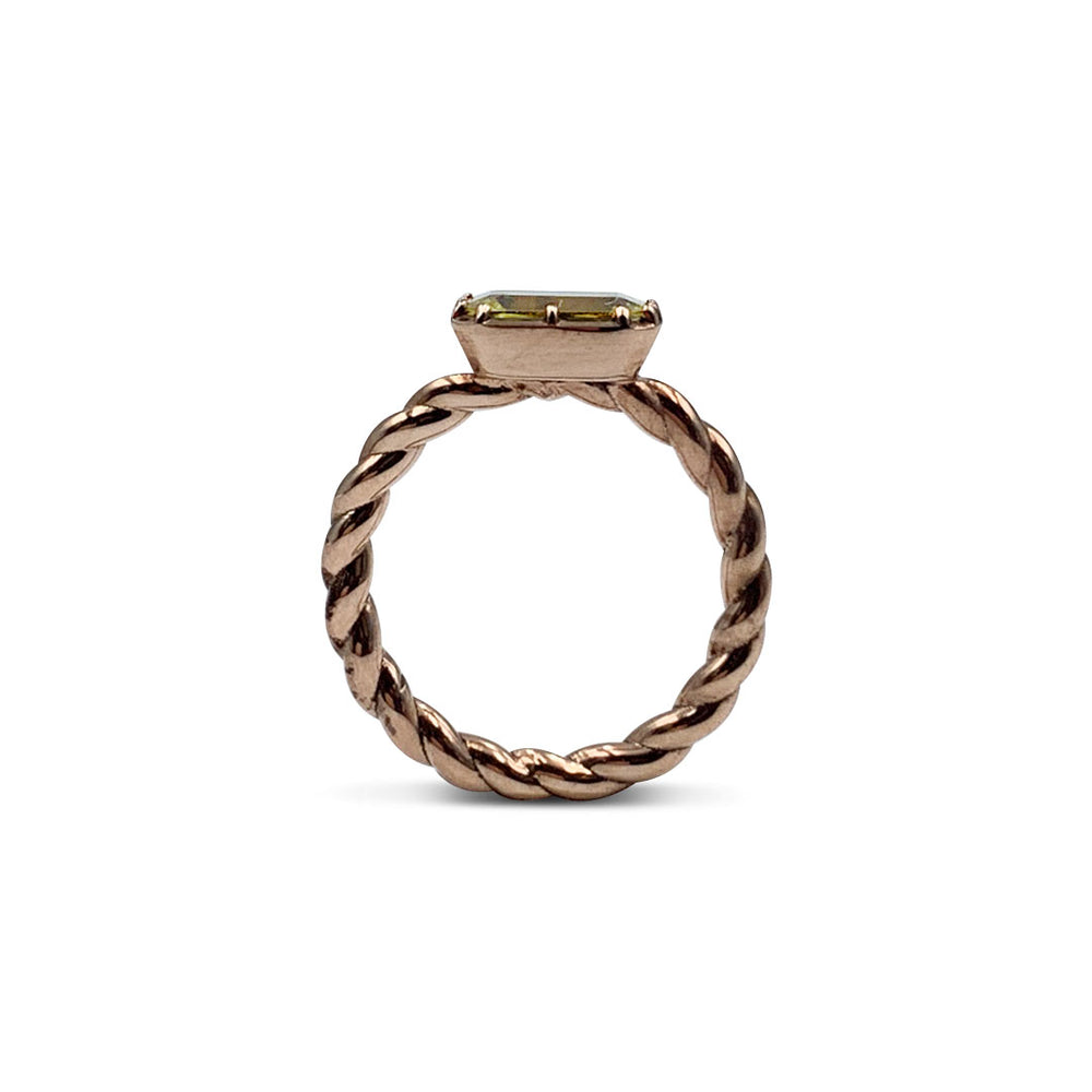 Sapphire and rose gold alternative engagement ring